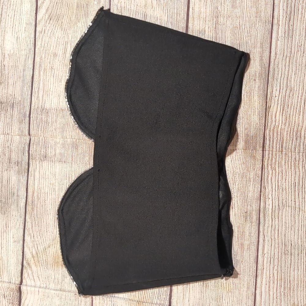 Zara Black Strapless Corset Bustier Rhinestone Detail Top Size L - Picture 5 of 11